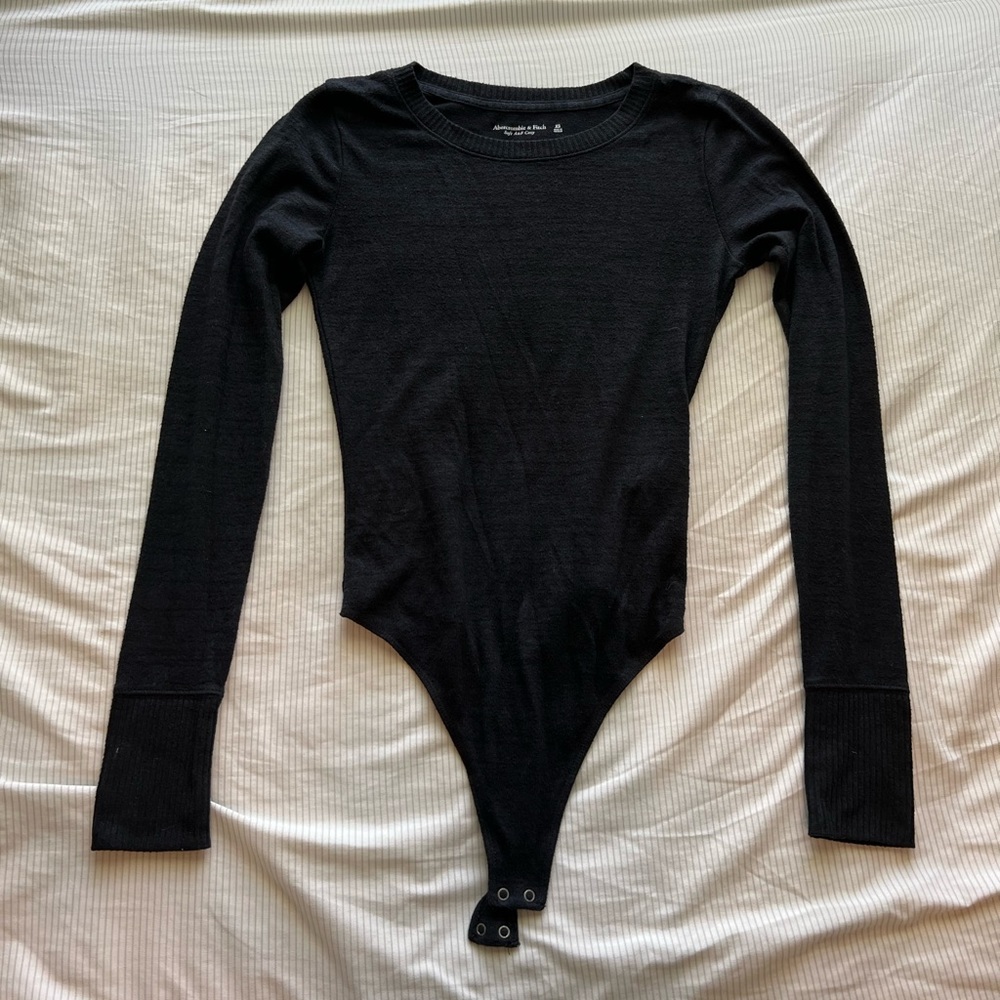 Navy blue long sleeve body suit